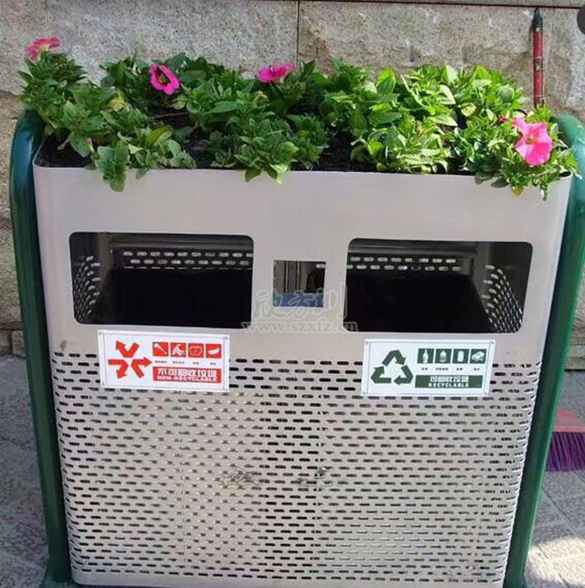 桂林戶外鋼制垃圾桶 讓城市環保意識越來越強